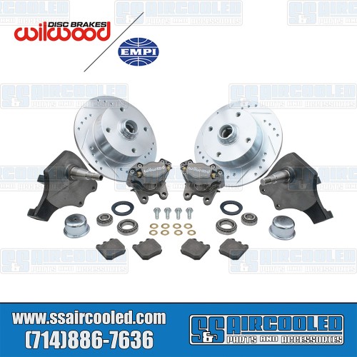 Disc Brake Kit, Front, 4x130mm, Silver 2-Piston Wilwood Calipers, Drilled and Slotted, Forged Drop Spindle Disc Brake Kit, Front, 4x130mm, Silver 2-Piston Wilwood Calipers, Drilled and Slotted, Forged Drop Spindle