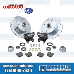 Disc Brake Kit, Front, 4x130mm, Black 2-Piston Wilwood Caliper, Drilled and Slotted, Bolt-On Disc Brake Kit, Front, 4x130mm, Black 2-Piston Wilwood Caliper, Drilled and Slotted, Bolt-On