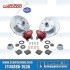 Disc Brake Kit, Front, 4x130mm, Red 2-Piston Wilwood Caliper, Drilled and Slotted, Bolt-On