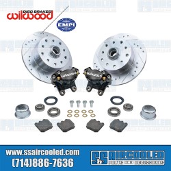 Disc Brake Kit, Front, 5x130/5x4.75, Black 2-Piston Wilwood Calipers, Drilled and Slotted, Bolt-On Disc Brake Kit, Front, 5x130/5x4.75, Black 2-Piston Wilwood Calipers, Drilled and Slotted, Bolt-On