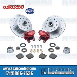 Disc Brake Kit, Front, 5x130/5x4.75, Red 2-Piston Wilwood Calipers, Drilled and Slotted, Bolt-On Disc Brake Kit, Front, 5x130/5x4.75, Red 2-Piston Wilwood Calipers, Drilled and Slotted, Bolt-On