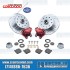 Disc Brake Kit, Front, 5x130/5x4.75, Red 2-Piston Wilwood Calipers, Drilled and Slotted, Bolt-On
