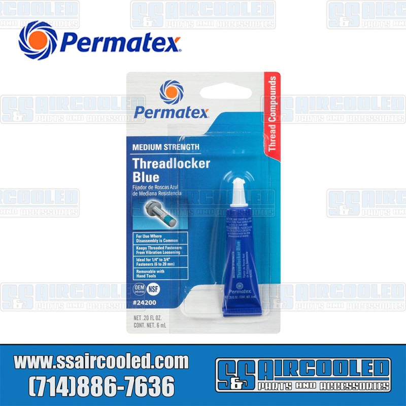 Permatex VW Threadlocker, Blue - Medium Strength, 6ml, 24200 Permatex VW Threadlocker, Blue - Medium Strength, 6ml, 24200