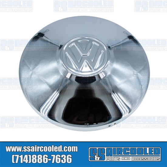  VW Hub Cap, 4-Lug, VW Logo, Chrome, 251601151AM