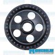 EMPI VW Crankshaft Pulley, 6-3/4in., Aluminum, 5-Hole, Black w/White Numbers, 33-1055-0