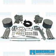 Carburetor Kit, 40mm Brosol/Solex, Dual, Original Style Linkage w/Air Cleaners Carburetor Kit, 40mm Brosol/Solex, Dual, Original Style Linkage w/Air Cleaners