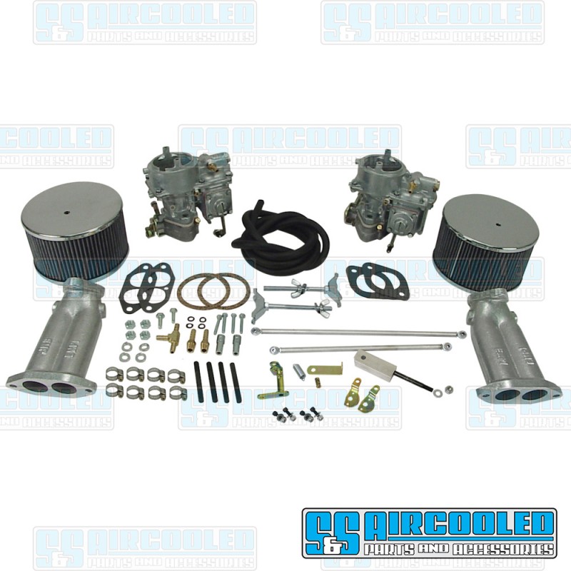 EMPI VW Carburetor Kit, 40mm Brosol/Solex, Dual, Twist Style Linkage w/Air Cleaners, 43-4416-0 EMPI VW Carburetor Kit, 40mm Brosol/Solex, Dual, Twist Style Linkage w/Air Cleaners, 43-4416-0