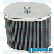 Air Filter Assembly, IDF/DRLA/HPMX, Oval, Gauze, Chrome