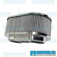 Air Filter Assembly, IDA/EPC, Oval, Gauze Element, Chrome
