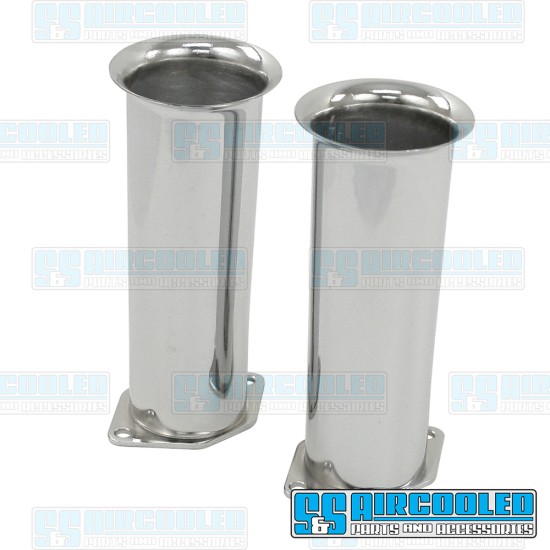  VW Velocity Stacks, IDF/DRLA/HPMX, 6in Tall, Steel, Chrome, 43-6056-0