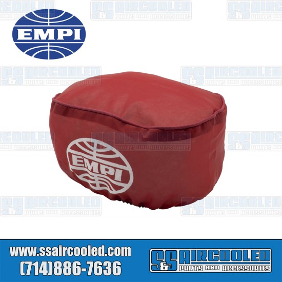 EMPI VW Pre-Filter, 7 x 4-1/2 x 3-1/2in, Oval, Nylon, Red, 43-6102-0