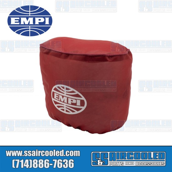 EMPI VW Pre-Filter, 7 x 4-1/2 x 6in, Oval, Nylon, Red, 43-6112-0