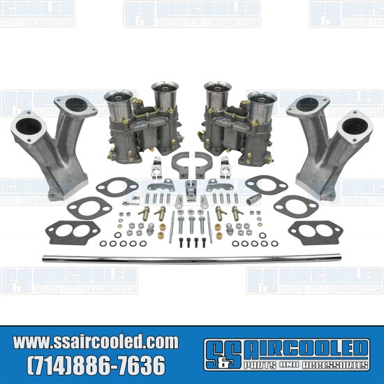 EMPI VW Carburetor Kit, Dual 48mm IDA, Tall Manifolds, Round Bar Style Linkage, 43-7328-0 EMPI VW Carburetor Kit, Dual 48mm IDA, Tall Manifolds, Round Bar Style Linkage, 43-7328-0