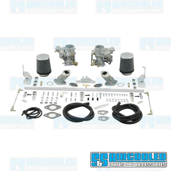 EMPI/WEBER VW Carburetor Kit, 34mm ICT, Dual, Hexbar Style Linkage w/Air Cleaners, 43-7401-0