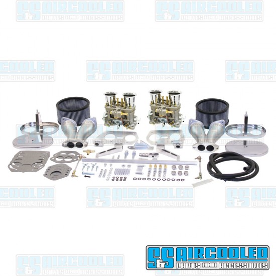 EMPI VW Carburetor Kit, 40mm HPMX, Dual, Hexbar Style Linkage w/Air Cleaners, 47-7317-0