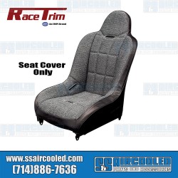 Seat Cover, High-Back, Black Vinyl/Grey Fabric