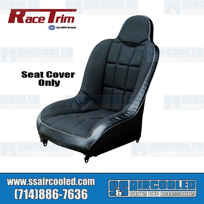 Race Trim VW Seat Cover, High-Back, Black Vinyl/Black Fabric, 62-2751-7 Race Trim VW Seat Cover, High-Back, Black Vinyl/Black Fabric, 62-2751-7