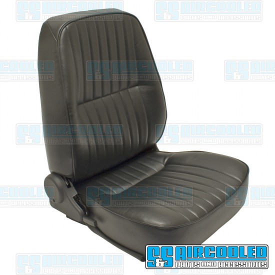 Race Trim VW Reclining Bucket Seat, Low-Back w/o Headrest, Right, Black Vinyl, Race Trim, 62-2951-0