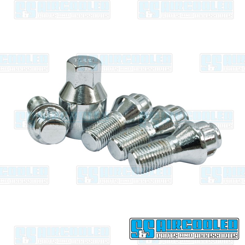 VW Wheel Locks, M14-1.5, 60 deg Taper, Chrome, 70-2707-0