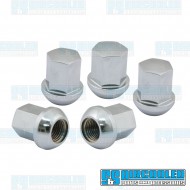 Lug Nuts, M14-1.5, Ball Seat, Porsche Style, Aluminum, Chrome Lug Nuts, M14-1.5, Ball Seat, Porsche Style, Aluminum, Chrome