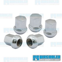 Lug Nuts, M14-1.5, Ball Seat, Porsche Style, Aluminum, Chrome Lug Nuts, M14-1.5, Ball Seat, Porsche Style, Aluminum, Chrome