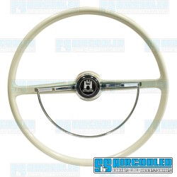 Steering Wheel, 15-3/4in Diameter, Stock Style, Silver/Grey