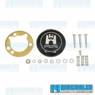 Horn Button Kit, Black/Silver