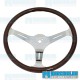 EMPI VW Steering Wheel, 380mm Diameter, 23mm Grip, Dark Classic Wood, 79-4022-7