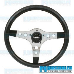 Steering Wheel, 330mm Diameter, Foam Grip, Silver Spoke w/Black Grip