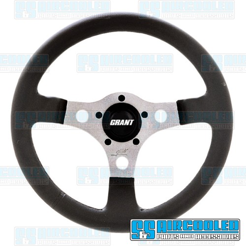 Steering Wheel, 13in Diameter, Silver Spoke w/Blac...