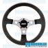 Steering Wheel, 13in Diameter, Silver Spoke w/Black Grip