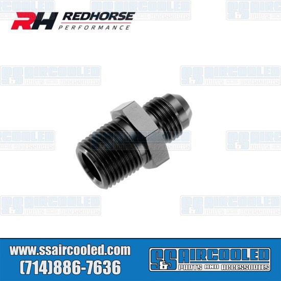 Redhorse Performance -6AN Straight Male Adapter to 1/4" NPT Male, Black, 816-06-04-2, VW Bug, Super Beetle, Ghia, Bus, Type 3, Thing, Vanagon
