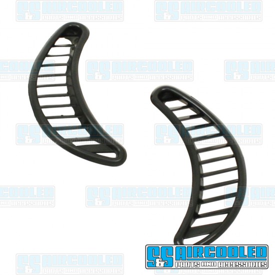  VW Air Vents, Quarter Windows, Left & Right, Black, 113819447/8