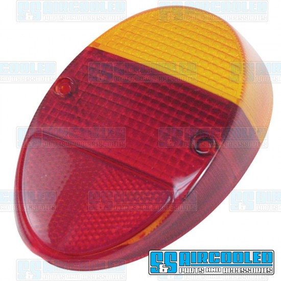  VW Tail Light Lens, Amber/Red, Euro Style, Left or Right, 111945241C