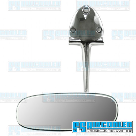  VW Rear-view Mirror, w/Holes for Sun Visor Mount, Day/Night, Chrome, 113857511KDN