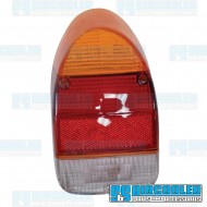 Tail Light Lens, Amber/Red/White, Euro Style, Left Tail Light Lens, Amber/Red/White, Euro Style, Left