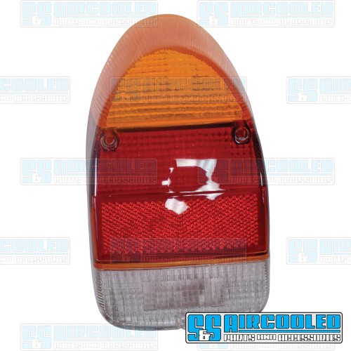 Tail Light Lens, Amber/Red/White, Euro Style, Left Tail Light Lens, Amber/Red/White, Euro Style, Left