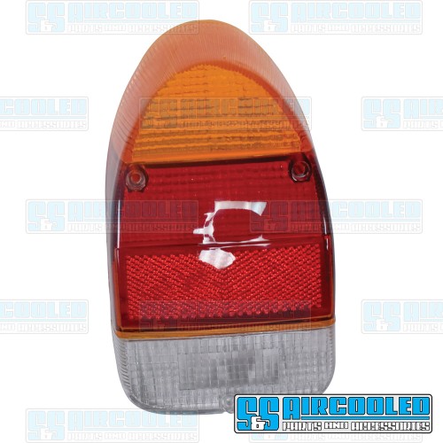 Tail Light Lens, Amber/Red/White, Euro Style, Right Tail Light Lens, Amber/Red/White, Euro Style, Right