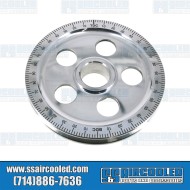 Crankshaft Pulley, 6-3/4in, Aluminum, 5-Hole, Polished w/Black Numbers