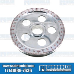 Crankshaft Pulley, 6-3/4in, Aluminum, 5-Hole, Polished w/Red Numbers