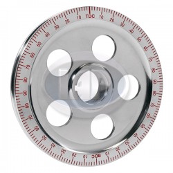 Crankshaft Pulley, 6-3/4in, Aluminum, 5-Hole, Polished w/Red Numbers