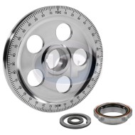 Crankshaft Pulley, 6-3/4in, Sand Seal, Aluminum, 5-Hole, Polished w/Black Numbers Crankshaft Pulley, 6-3/4in, Sand Seal, Aluminum, 5-Hole, Polished w/Black Numbers