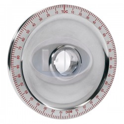 Crankshaft Pulley, 6-3/4in, Aluminum, Solid, Polished w/Red Numbers
