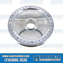 Crankshaft Pulley, 6-3/4in, Aluminum, Solid, Polished w/Blue Numbers