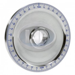 Crankshaft Pulley, 6-3/4in, Aluminum, Solid, Polished w/Blue Numbers
