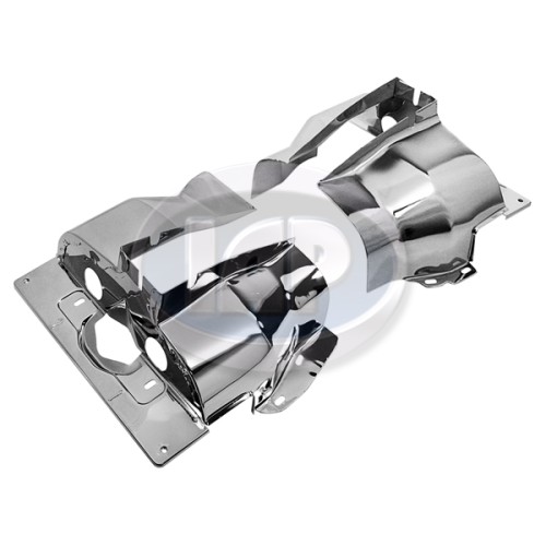 Cylinder Head Tin, Single Port, Left and Right, Chrome