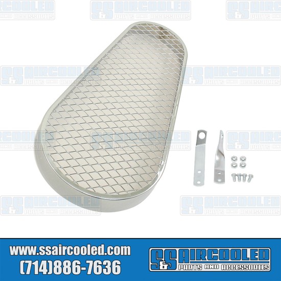VW Mesh Pulley Guard, Chrome, AC119591B, VW Bug, Super Beetle, Karmann Ghia, Bus, Thing