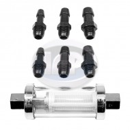 Fuel Filter, Glass, Chrome, Changeable Fittings Fuel Filter, Glass, Chrome, Changeable Fittings