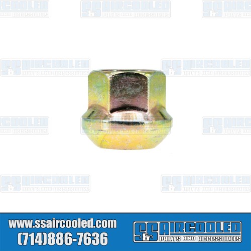 Lug Nut, M12-1.5, Ball Seat, Open Ended, Cad Plate...