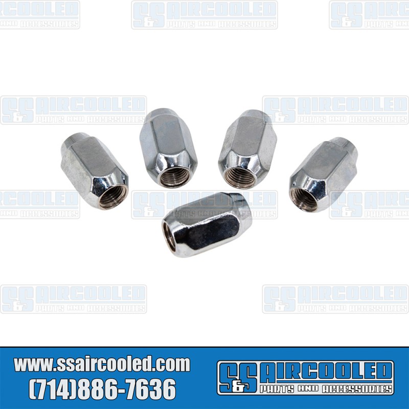 EMPI VW Lug Nuts, 1/2-20, 60 deg. Taper, Acorn Style, Chrome, 00-9535-0